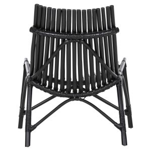Garden chair/armchair Cellion natural rattan in black color 76x72x83hcm Hm9812,02