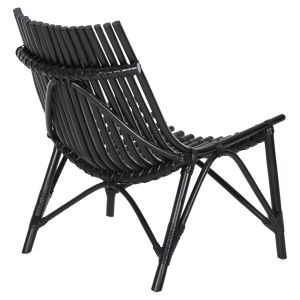 Garden chair/armchair Cellion natural rattan in black color 76x72x83hcm Hm9812,02