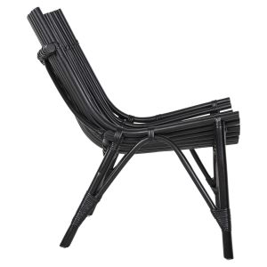 Garden chair/armchair Cellion natural rattan in black color 76x72x83hcm Hm9812,02
