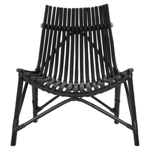 Garden chair/armchair Cellion natural rattan in black color 76x72x83hcm Hm9812,02
