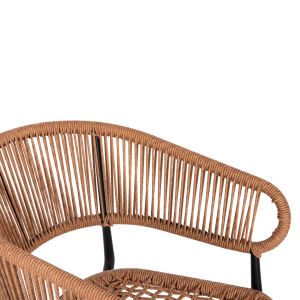 Garden chair/armchair Eulo aluminum black-synthetic rattan in beige 555x635x78hcm Hm5783,13
