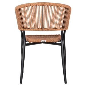 Garden chair/armchair Eulo aluminum black-synthetic rattan in beige 555x635x78hcm Hm5783,13