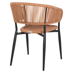 Garden chair/armchair Eulo aluminum black-synthetic rattan in beige 555x635x78hcm Hm5783,13