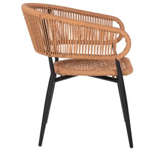 Garden chair/armchair Eulo aluminum black-synthetic rattan in beige 555x635x78hcm Hm5783,13