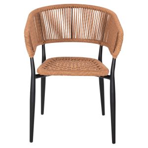 Garden chair/armchair Eulo aluminum black-synthetic rattan in beige 555x635x78hcm Hm5783,13
