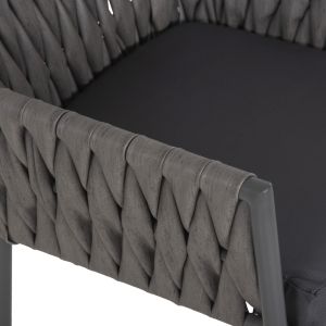 Garden chair/armchair Martin aluminum anthracite - synthetic rattan 56x56x80hcm Hm5564,12