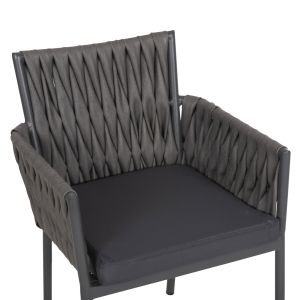 Garden chair/armchair Martin aluminum anthracite - synthetic rattan 56x56x80hcm Hm5564,12