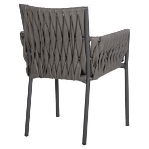 Garden chair/armchair Martin aluminum anthracite - synthetic rattan 56x56x80hcm Hm5564,12