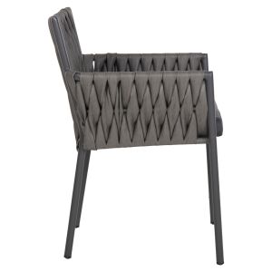 Garden chair/armchair Martin aluminum anthracite - synthetic rattan 56x56x80hcm Hm5564,12