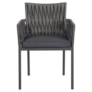 Garden chair/armchair Martin aluminum anthracite - synthetic rattan 56x56x80hcm Hm5564,12