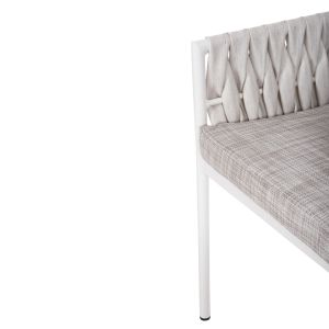 Garden chair/armchair Martin aluminum white - synthetic rattan Hm5564,11 56x56x80hcm
