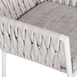 Garden chair/armchair Martin aluminum white - synthetic rattan Hm5564,11 56x56x80hcm