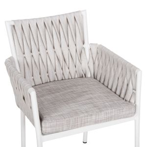 Garden chair/armchair Martin aluminum white - synthetic rattan Hm5564,11 56x56x80hcm
