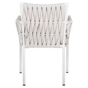 Garden chair/armchair Martin aluminum white - synthetic rattan Hm5564,11 56x56x80hcm