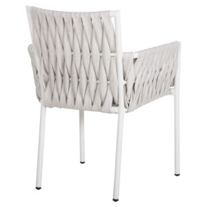 Garden chair/armchair Martin aluminum white - synthetic rattan Hm5564,11 56x56x80hcm