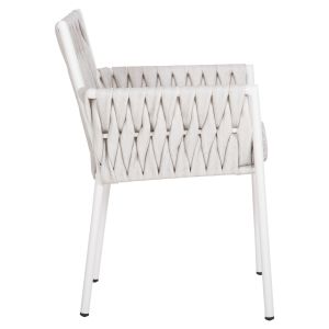 Garden chair/armchair Martin aluminum white - synthetic rattan Hm5564,11 56x56x80hcm