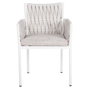 Garden chair/armchair Martin aluminum white - synthetic rattan Hm5564,11 56x56x80hcm