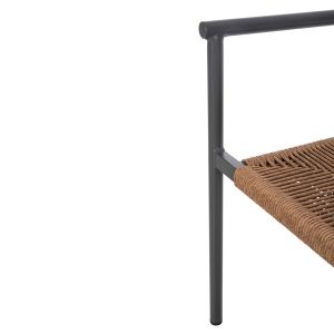 Garden chair/armchair Ster aluminum anthracite-artificial rattan in beige 55.5x53x78hcm Hm5786.12