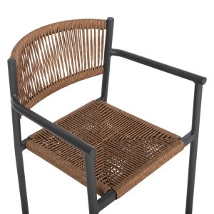 Garden chair/armchair Ster aluminum anthracite-artificial rattan in beige 55.5x53x78hcm Hm5786.12
