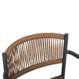 Garden chair/armchair Ster aluminum anthracite-artificial rattan in beige 55.5x53x78hcm Hm5786.12