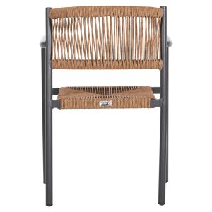 Garden chair/armchair Ster aluminum anthracite-artificial rattan in beige 55.5x53x78hcm Hm5786.12