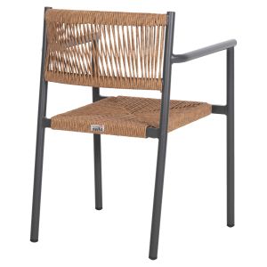 Garden chair/armchair Ster aluminum anthracite-artificial rattan in beige 55.5x53x78hcm Hm5786.12