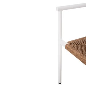 Garden chair/armchair Ster aluminum white-synthetic rattan in beige 55.5x53x78hcm Hm5786.11