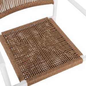 Garden chair/armchair Ster aluminum white-synthetic rattan in beige 55.5x53x78hcm Hm5786.11