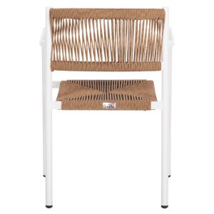 Garden chair/armchair Ster aluminum white-synthetic rattan in beige 55.5x53x78hcm Hm5786.11