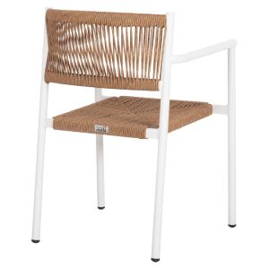 Garden chair/armchair Ster aluminum white-synthetic rattan in beige 55.5x53x78hcm Hm5786.11