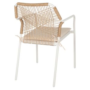 Garden chair/armchair Trotter aluminum white - beige artificial rattan-beige cushions Hm5865,12