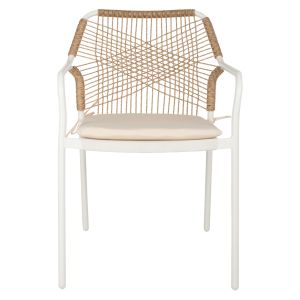 Garden chair/armchair Trotter aluminum white - beige artificial rattan-beige cushions Hm5865,12