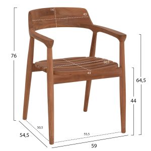 Garden dining set table and 6 dining chairs Frem Hm21291 - teak wood