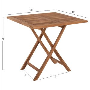 Garden dining set 3 pcs. foldable Kendall ημ11951 solid teak wood in natural color
