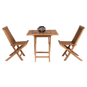 Garden dining set 3 pcs. foldable Kendall ημ11951 solid teak wood in natural color