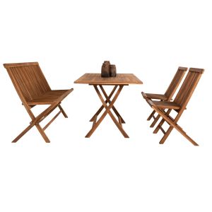 Garden dining set 4pcs Kendall Hm11953 solid teak wood in natural color