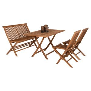 Garden dining set 4pcs Kendall Hm11953 solid teak wood in natural color