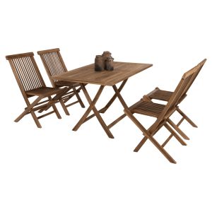Garden dining set 5pcs Kendall Hm11955 solid teak wood in natural color