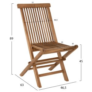 Garden dining set 5pcs Kendall Hm11956 solid teak wood in natural color