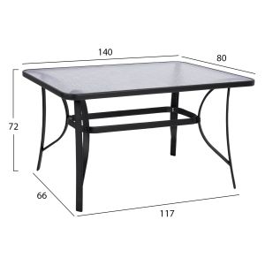 Garden dining set 5pcs Prelude gray metal and aluminum Hm21032