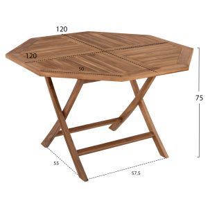 Garden dining set 5 pcs. foldable Kendall Hm11950 solid teak wood in natural color