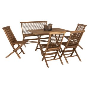 Garden dining set 6pcs Kendall Hm11954 solid teak wood in natural color