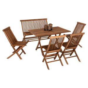 Garden dining set 6pcs Kendall Hm11954 solid teak wood in natural color