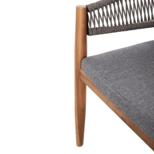 Garden dining set 9pcs Navant .01 table with 8 dining chairs-solid acacia wood-natural rope in gray Hm21066