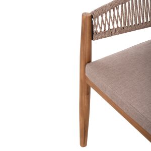 Garden dining set 9pcs. Navant .02 table with 8 dining chairs-solid acacia wood-natural rope in beige Hm21066