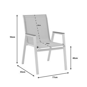 Garden dining set Azelie-lafla set of 7 pieces anthracite fabric-anthracite aluminum 160-240x100x75cm