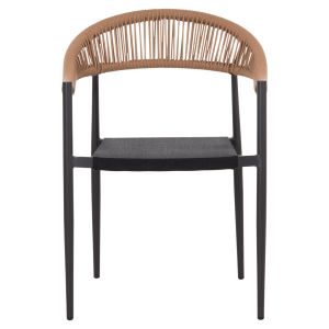 Berg Hm6284.02 garden dining chair, aluminum and textile in dark gray - Petwisted rattan 55x56x79hcm.