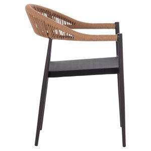 Berg Hm6284.02 garden dining chair, aluminum and textile in dark gray - Petwisted rattan 55x56x79hcm.