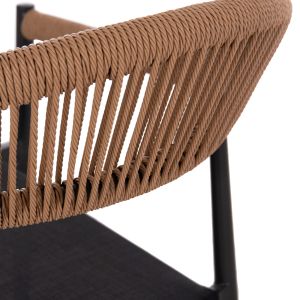 Berg Hm6284.02 garden dining chair, aluminum and textile in dark gray - Petwisted rattan 55x56x79hcm.
