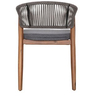 Garden dining chair Navan .01 acacia wood in natural-nylon rope in gray 59x58x76hcm Hm6135